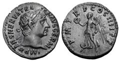 Ancient Coins - Trajan. AR Denarius. Victory.