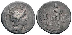Ancient Coins - Roman Republic. C. Malleolus, A. Albinus Sp.f., and L. Caecilius Metellus. AR Denarius.