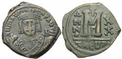 Ancient Coins - Byzantine Empire. Maurice Tiberius. Æ Follis. Theoupolis (Antioch) Mint.