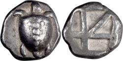 Ancient Coins - Islands off Attica, Aegina. AR Stater. Smooth-Shelled Turtle.
