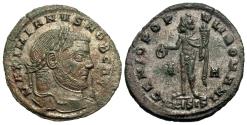 Ancient Coins - Galerius, as Caesar. Æ Follis. Silvering.