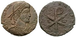 Ancient Coins - Constantius II. Æ Centenionalis. Christogram. RARE!