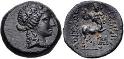 Ancient Coins - Kings of Bithynia. Prusias II. Æ 20 mm. Dionysos / Centaur.