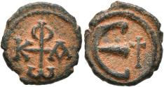 Ancient Coins - Byzantine Empire. Phocas. Æ Pentanummium. RARE.