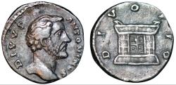 Ancient Coins - Divus Antoninus Pius. AR Denarius. Commemorative Issue.
