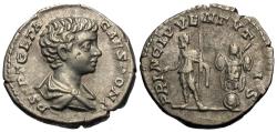 Ancient Coins - Geta, as Caesar. AR Denarius.