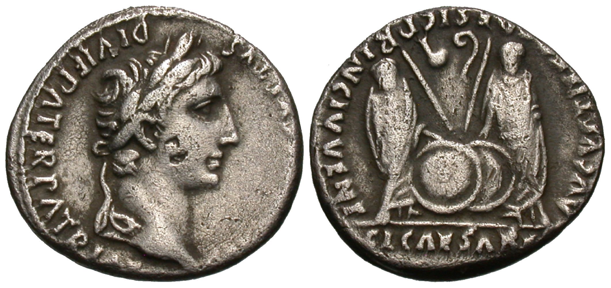 Augustus. AR Denarius. Caius and Lucius Caesars. | Roman Imperial Coins