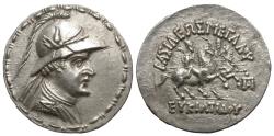 Ancient Coins - Baktria, Indo-Greek Kingdom. Eukratides I Megas. AR Tetradrachm.
