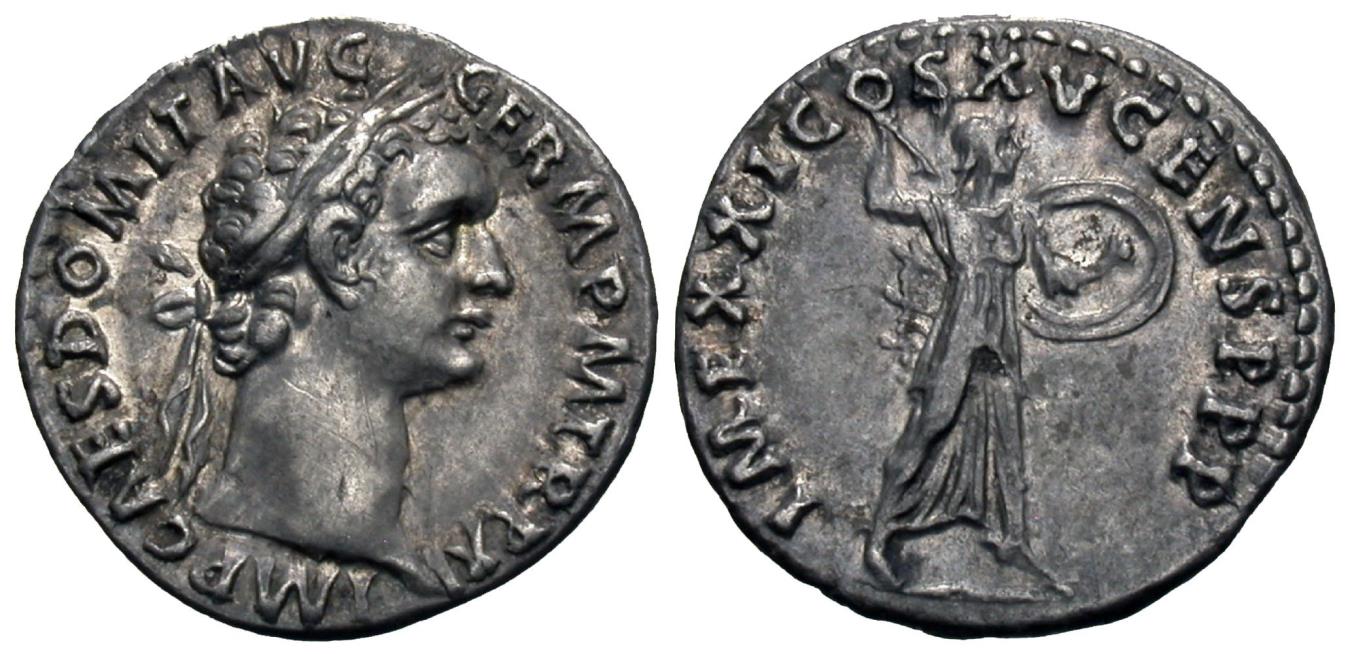 Domitian. AR Denarius. Minerva. | Roman Imperial Coins