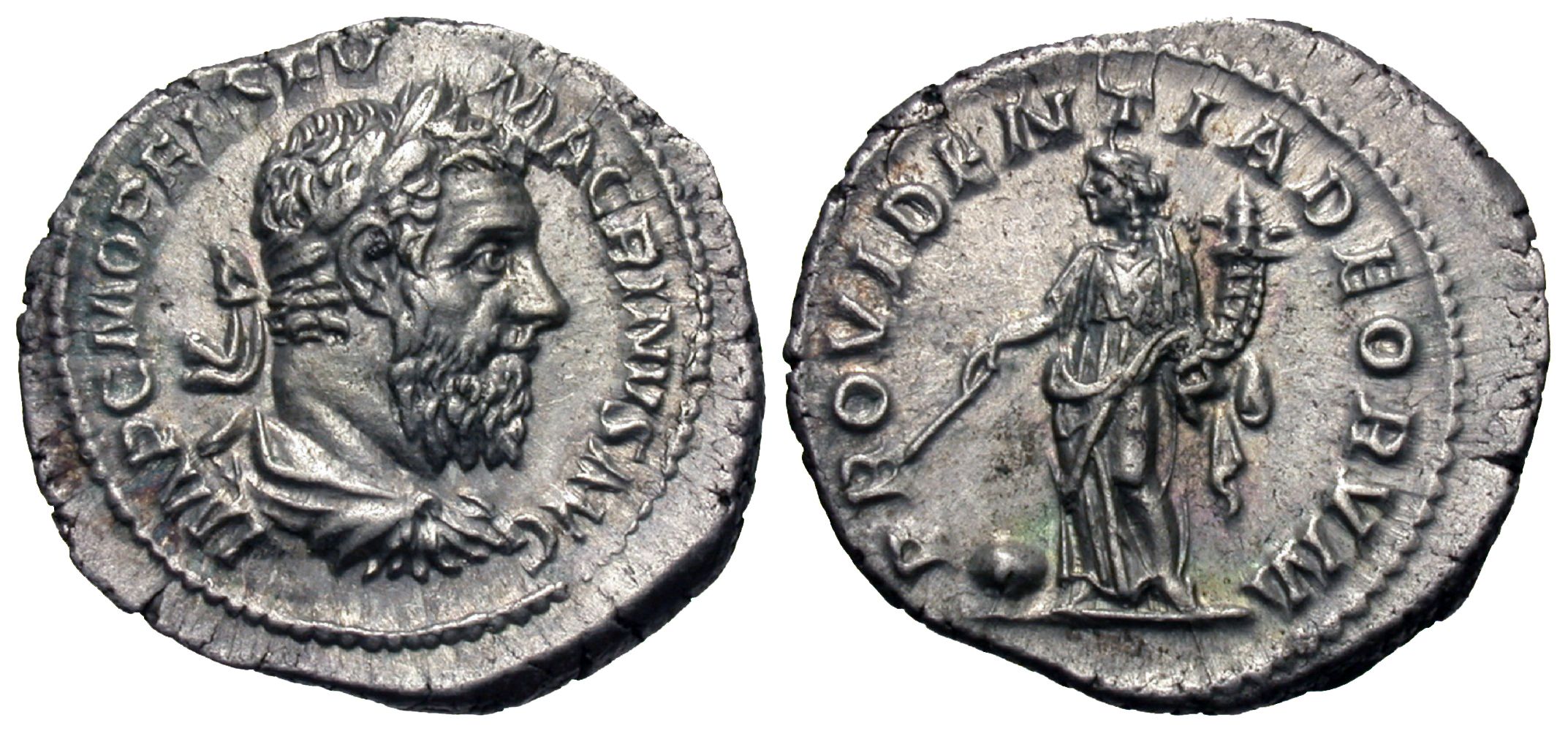 Macrinus. AR Denarius. Providentia. | Roman Imperial Coins