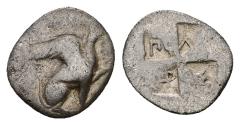 Ancient Coins - Ionia, Teos. AR Obol. Griffin.