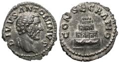 Ancient Coins - Divus Antoninus Pius. AR Denarius. Consecration Issue.