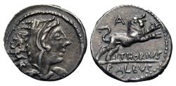 Ancient Coins - Roman Republic. L. Thorius Balbus. AR Denarius. Juno Sospita / Bull Charging.