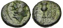 Ancient Coins - Seleukid Kingdom. Antiochos VI. Æ 18 mm. Complete Controls & Symbols. 