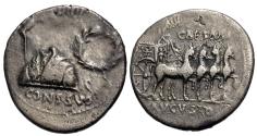 Ancient Coins - Augustus. AR Denarius. Uncertain Spanish Mint.