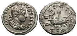 Ancient Coins - Elagabalus. AR Denarius. Galley. Choice!