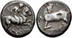 Ancient Coins - Cilicia, Kelenderis. AR Stater. Nude Rider / Goat Kneeling.