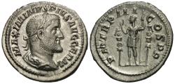 Ancient Coins - Maximinus I. AR Denarius. High Relief Portrait.