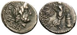 Ancient Coins - Roman Republic. L. Rubrius Dossenus. AR Quinarius.