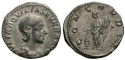 Ancient Coins - Aquilia Severa. AR Denarius. Concordia.