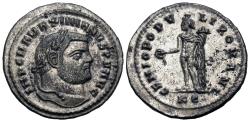Ancient Coins - Maximianus. Follis. Genius of the People. Great Silvering.