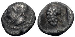 Ancient Coins - Cilicia, Soloi. AR Obol. Archer / Bunch of Grapes.