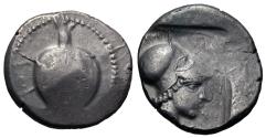 Ancient Coins - Pamphylia, Side. AR Stater. Pomegranate / Athena.