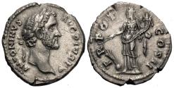Ancient Coins - Antoninus Pius. AR Denarius. Fortuna.