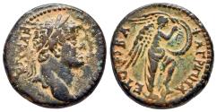 Ancient Coins - Judaea, Caesarea Paneas. Agrippa II, with Domitian. Æ 20 mm.