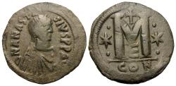 Ancient Coins - Byzantine Empire. Anastasius I. Æ Follis.