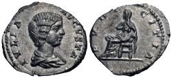 Ancient Coins - Julia Domna. AR Denarius. Pudicitia. Mint State.