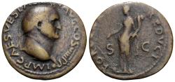 Ancient Coins - Vespasian. Æ Dupondius. Fortuna.