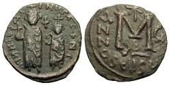 Ancient Coins - Byzantine Empire. Heraclius with Heraclius Constantine. Æ Follis. Seleucia Isauriae Mint.