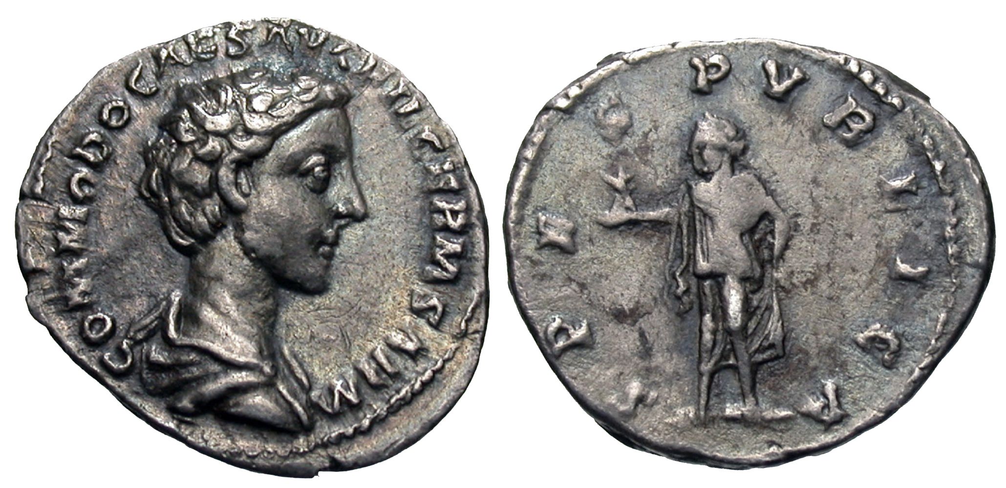 Commodus, as Caesar. AR Denarius. Spes. | Roman Imperial Coins