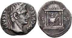 Ancient Coins - Augustus. AR Denarius. Mars Ultor.