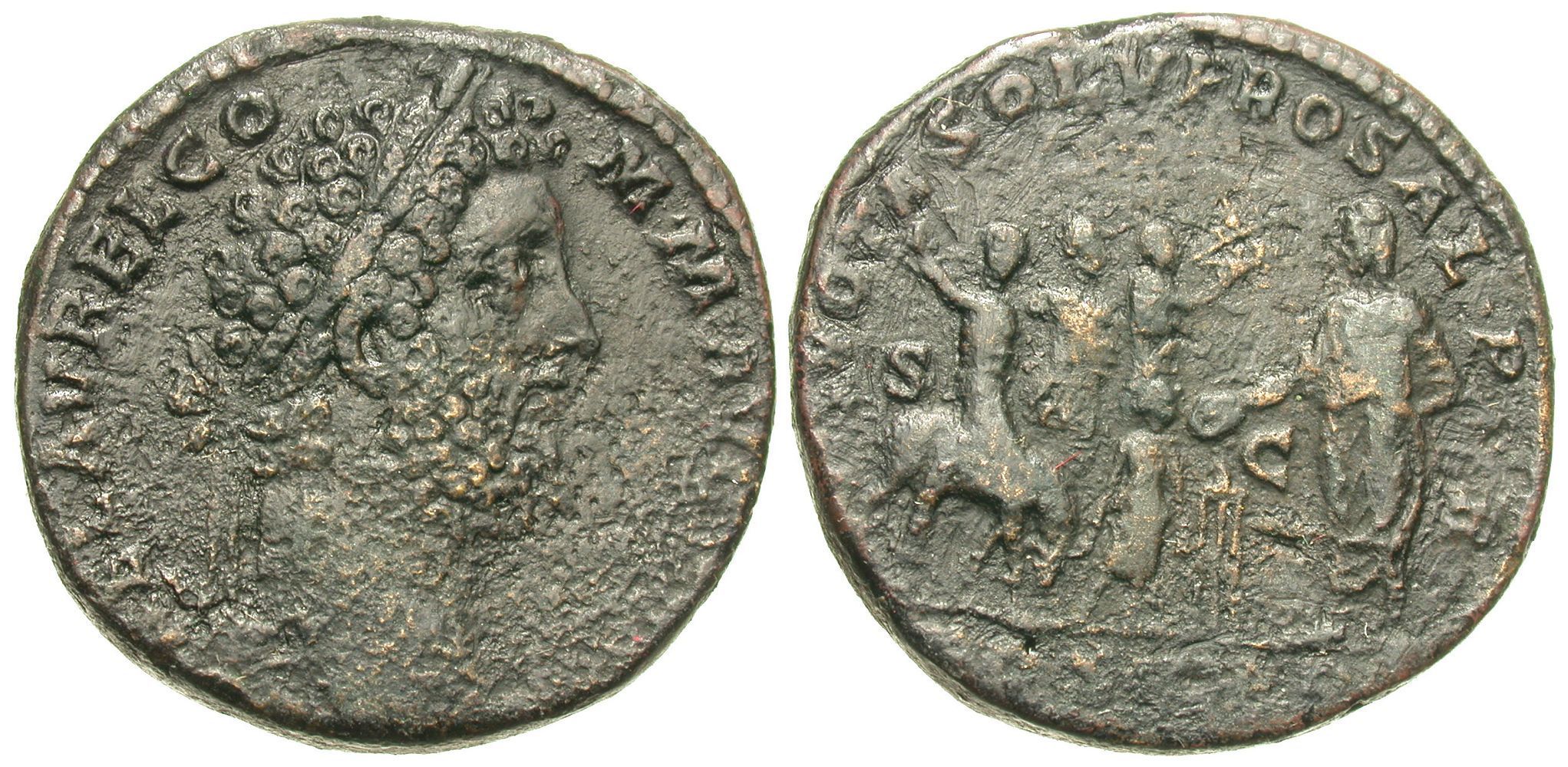 Commodus. Æ Sestertius. Emperor Sacrificing. | Roman Imperial Coins