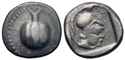 Ancient Coins - Pamphylia, Side. AR Stater. Pomegranate / Athena.