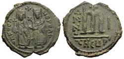 Ancient Coins - Byzantine Empire. Phocas, with Leontia. Æ Follis.