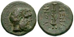 Ancient Coins - Sicily, Menaion. Æ Tetras – Quadrans. Herakles / Club. RARE.