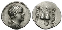 Ancient Coins - Baktria, Indo-Greek Kingdom. Eukratides I Megas. AR Obol. Choice For Type.
