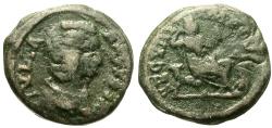 Ancient Coins - Julia Domna. Æ Limes Denarius. Julia Domna Obverse / Caracalla Reverse.