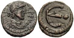 Ancient Coins - Byzantine Empire. Tiberius II Constantine. Æ Pentanummium. Finest of Three Known. EXTREMELY RARE!