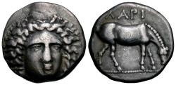 Ancient Coins - Thessaly, Larissa. AR Drachm. Nymph / Horse.