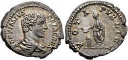 Ancient Coins - Geta, as Caesar. AR Denarius. Geta Sacrificing.