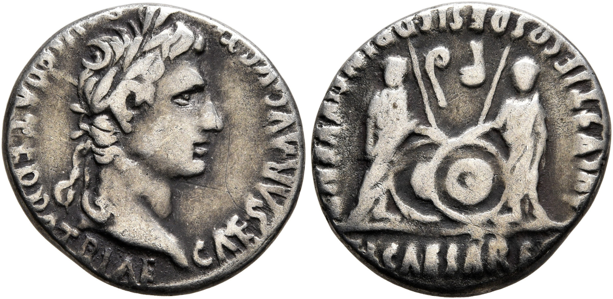 Augustus. AR Denarius. Caius and Lucius Caesars. | Roman Imperial Coins