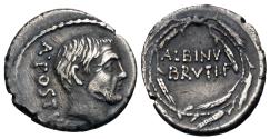 Ancient Coins - Roman Imperatorial. Albinus Bruti f. AR Denarius. Ex Coin Galleries, 1990.