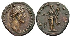 Ancient Coins - Antoninus Pius. Æ Sestertius. Pax. Ex Joel Malter Auction, 1996.