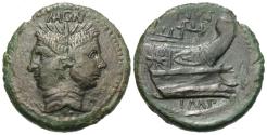 Ancient Coins - Roman Republic. Sextus Pompey. Æ As.