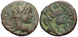 Ancient Coins - Mesopotamia, Carrhae. Caracalla. Æ 19 mm. Tyche.