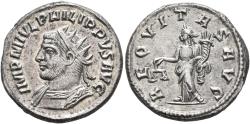 Ancient Coins - Philip I. AR Antoninianus. Scarce Bust Left.
